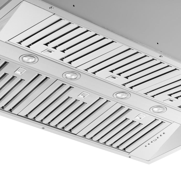 Forno Altilia 48-Inch Insert Range Hood, Stainless Steel, LED Lighting, Baffle Filters
