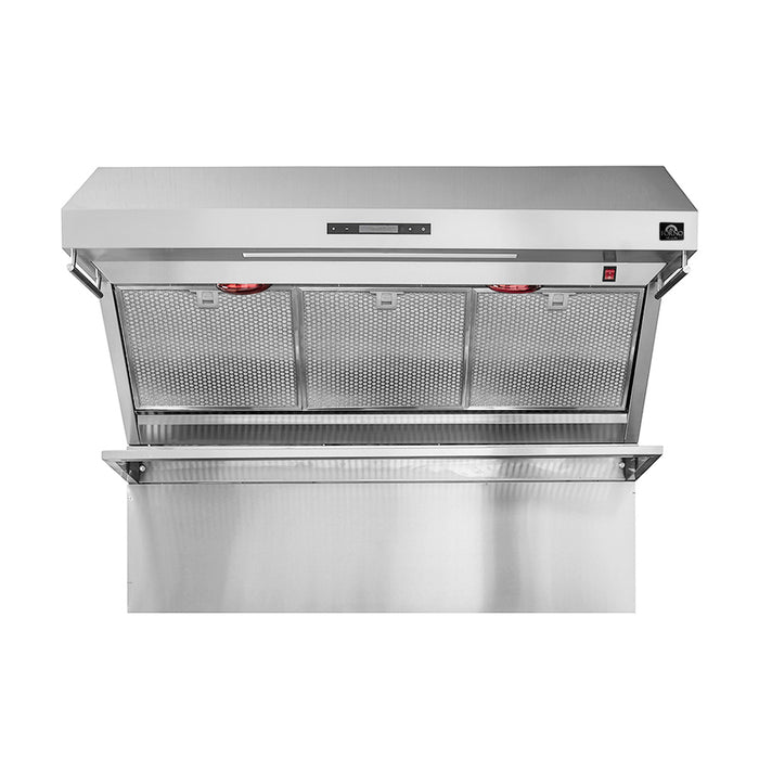 FORNO Premium 3-Piece Kitchen Bundle - FORNO Galiano 48" Freestanding Dual Fuel Range, FORNO Rizzuto 60" W. Dual Combo Convertible Refrigerator, FORNO 48" Wall Mount Range Hood - FBDL-017-02US