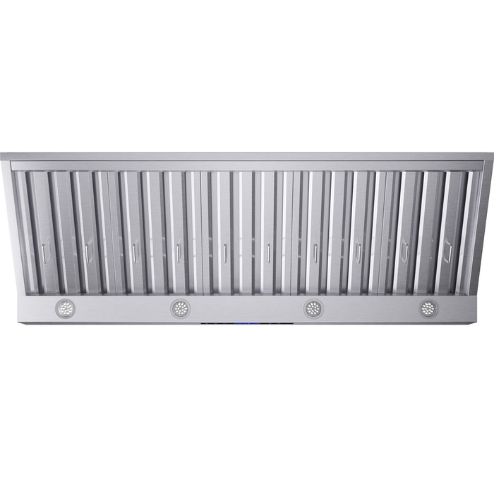 Forno Palazzo 60-Inch Wall Mounted Range Hood, Stainless Steel, Heavy Duty Baffle Filters, Remote Control