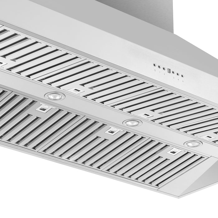 Forno Orvieto 60-Inch Wall Mount Range Hood, LED Lighting, Heavy Duty, Stainless Steel