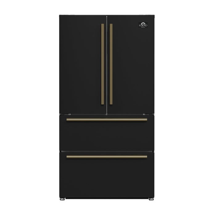 Forno Moena Espresso 36-Inch Black French Door Refrigerator, 19.2 Cu. Ft., Frost-Free, Automatic Ice Maker, ENERGY STAR Certified