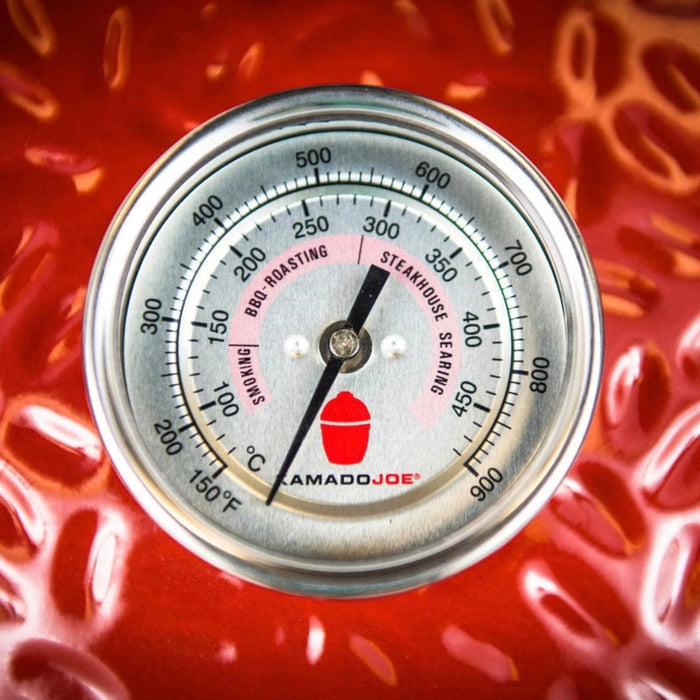 Kamado Joe 24-Inch Red Big Joe III Ceramic Charcoal Grill With Cart Bundle - KJ15041021