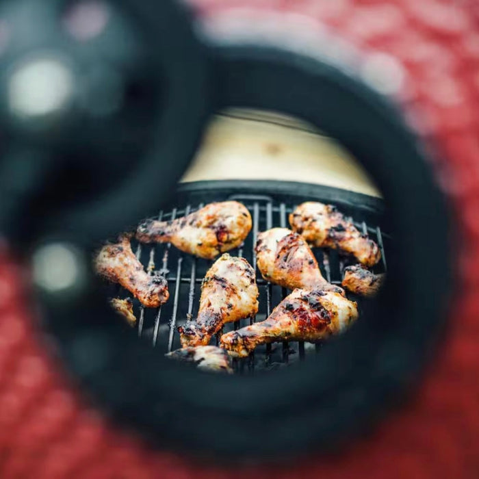 Kamado Joe 24-Inch Red Big Joe III Ceramic Charcoal Grill With Cart Bundle - KJ15041021