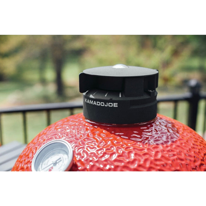 Kamado Joe 24-Inch Red Big Joe III Ceramic Charcoal Grill With Cart Bundle - KJ15041021