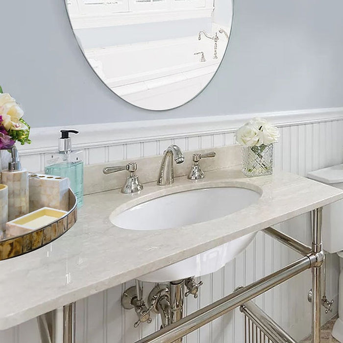 Great Point Collection Nantucket Sinks 15 Inch x 12 Inch Glazed Bottom Undermount GB-15x12-W Oval Ceramic Sink In White