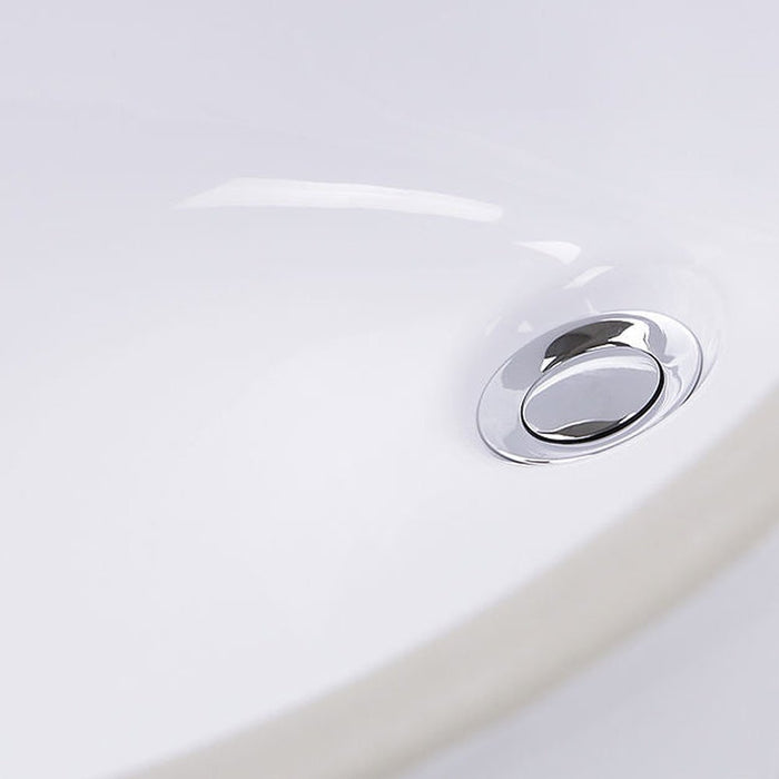 Great Point Collection Nantucket Sinks 15 Inch x 12 Inch Glazed Bottom Undermount GB-15x12-W Oval Ceramic Sink In White