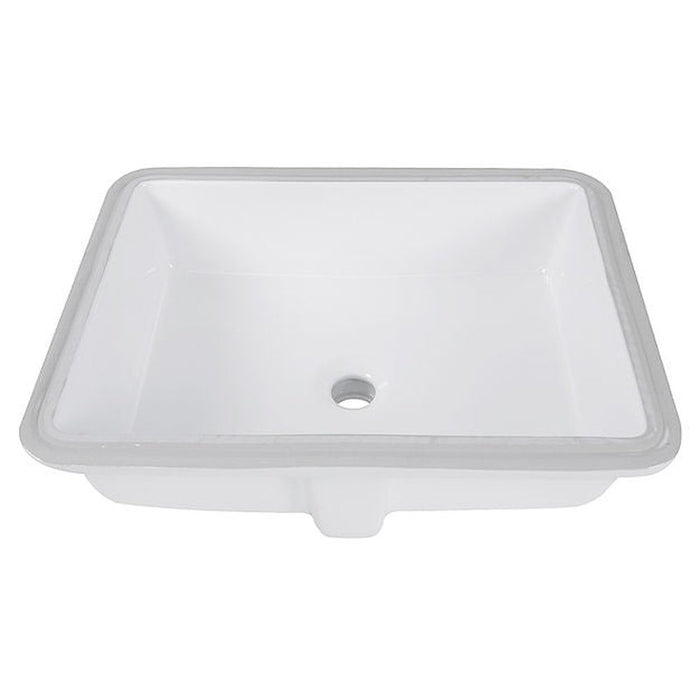 Great Point Collection Nantucket Sinks 17 Inch x 13 Inch Glazed Bottom UndermountRectangle Ceramic Sink In White