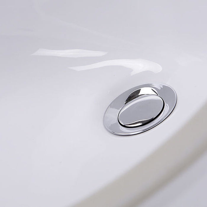 Great Point Collection Nantucket Sinks 17 Inch x 14 Inch Glazed Bottom Undermount GB-17x17-W Oval Ceramic Sink In White