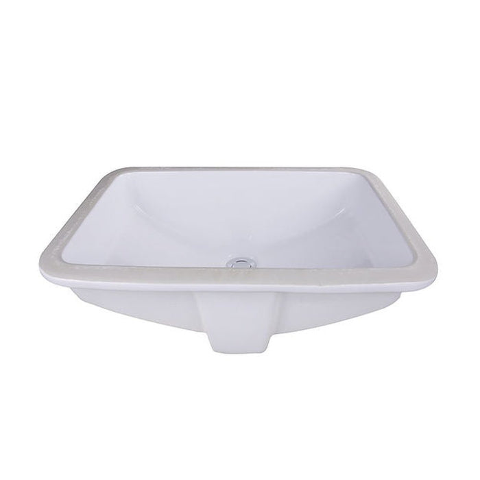 Great Point Collection Nantucket Sinks 18 Inch x 12 Inch Glazed Bottom Undermount GB-18x12-W Rectangle Ceramic Sink In White