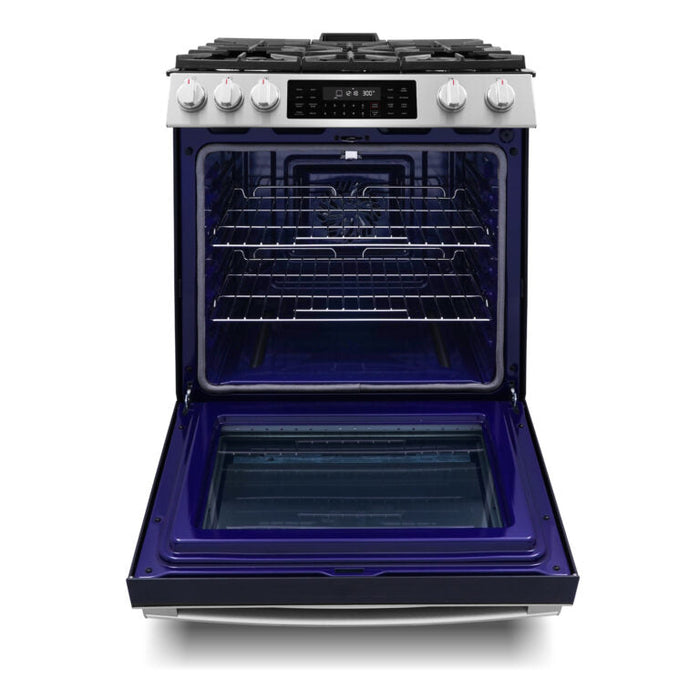 Cosmo Professional 30" 6.1 cu. ft. Slide-In Freestanding  Gas Range with 5 Sealed Gas Burners and Self Clean, Air Fry Oven in Stainless Steel , COS-GRC305KTD