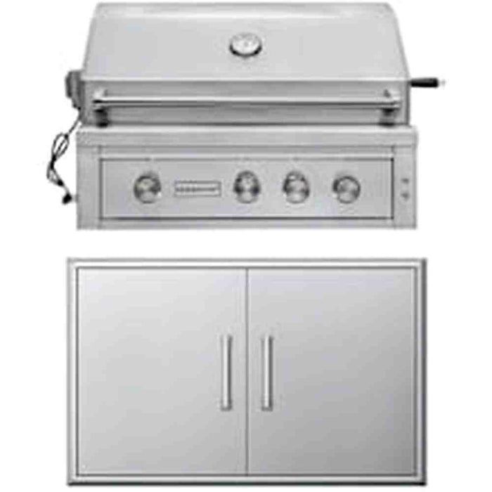 EdgeStar 89000 BTU 42 Inch Wide Grill and Cart with Rotisserie and LED Lighting