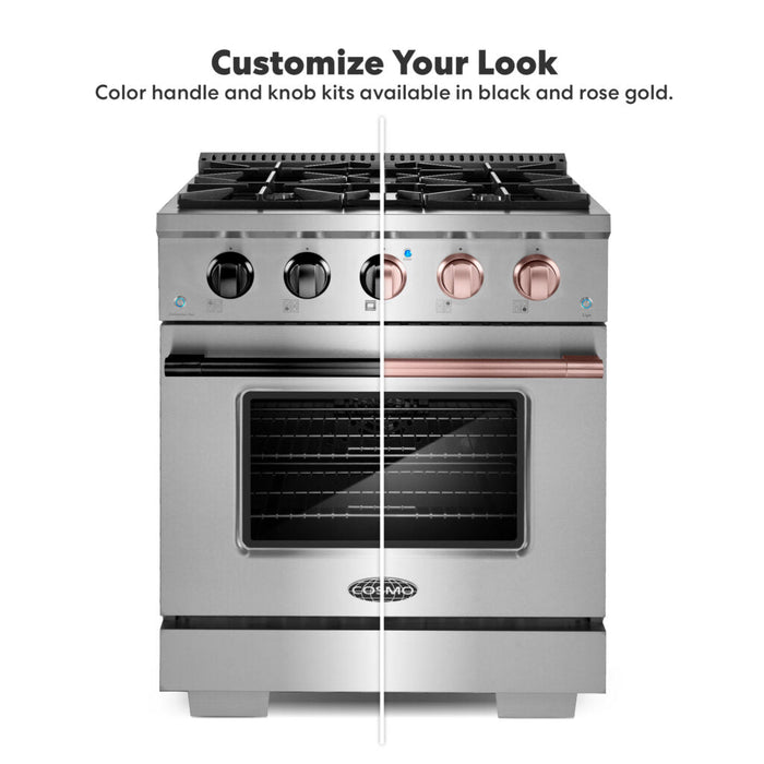 Cosmo Commercial 30" 3.5 cu. ft. Gas Range with 4 Burners and Heavy Duty Cast Iron Grates in Stainless Steel , COS-GRP304