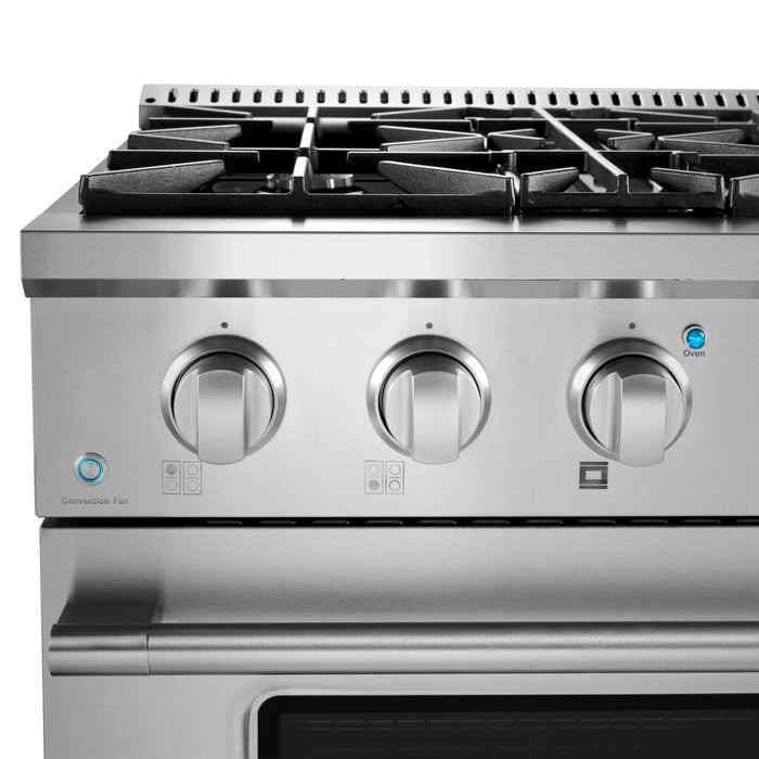 Cosmo Commercial 30" 3.5 cu. ft. Gas Range with 4 Burners and Heavy Duty Cast Iron Grates in Stainless Steel , COS-GRP304