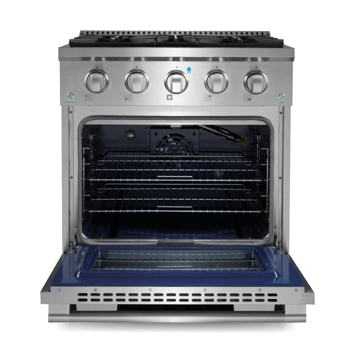 Cosmo Commercial 30" 3.5 cu. ft. Gas Range with 4 Burners and Heavy Duty Cast Iron Grates in Stainless Steel , COS-GRP304