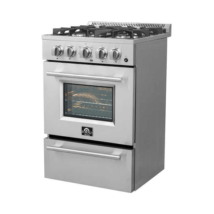 Forno Breno 24-Inch Freestanding Gas Range, Compact Design, Energy Efficient