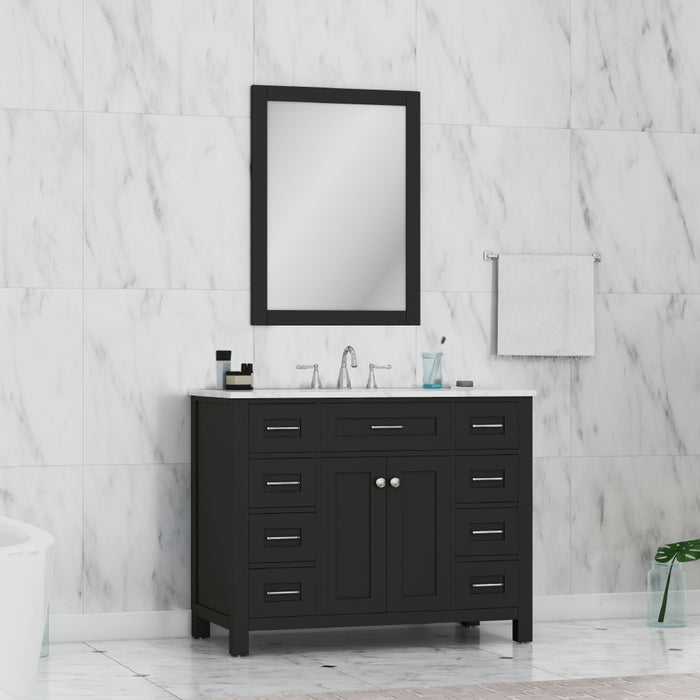 Alya Bath Norwalk 42" Vanity Espresso with Carrera Marble Top