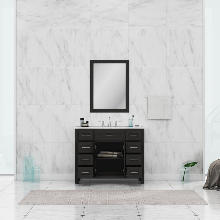 Alya Bath Norwalk 42" Vanity Espresso with Carrera Marble Top