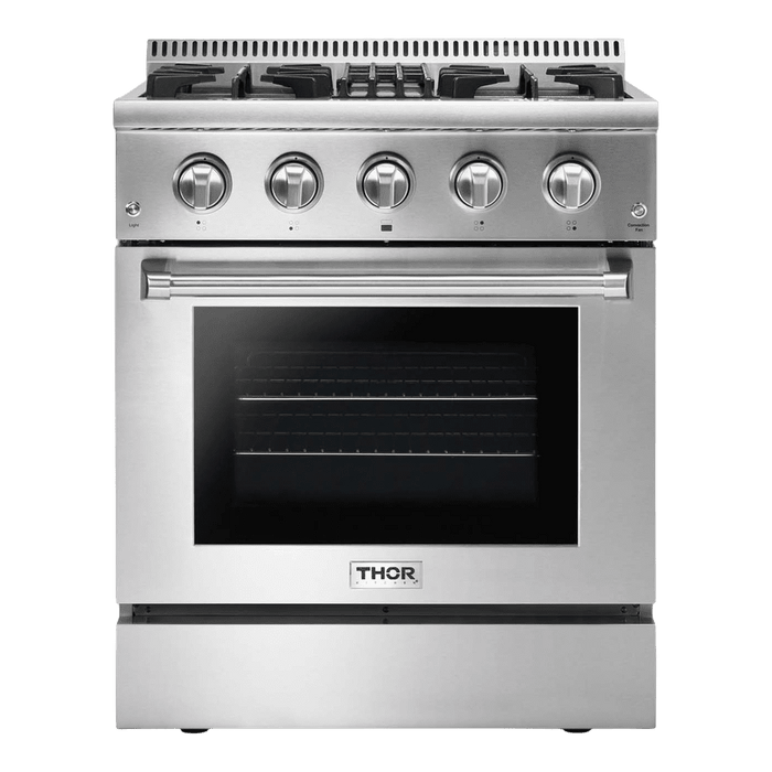 Thor Kitchen 30-inch Range with 4 Burners, Stainless Steel (HRG3080U)