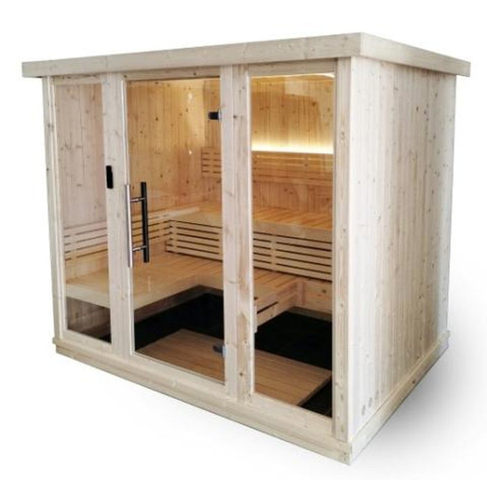 SaunaLife Model X7 Indoor 6-Person Home Sauna w/ Nordic Spruce