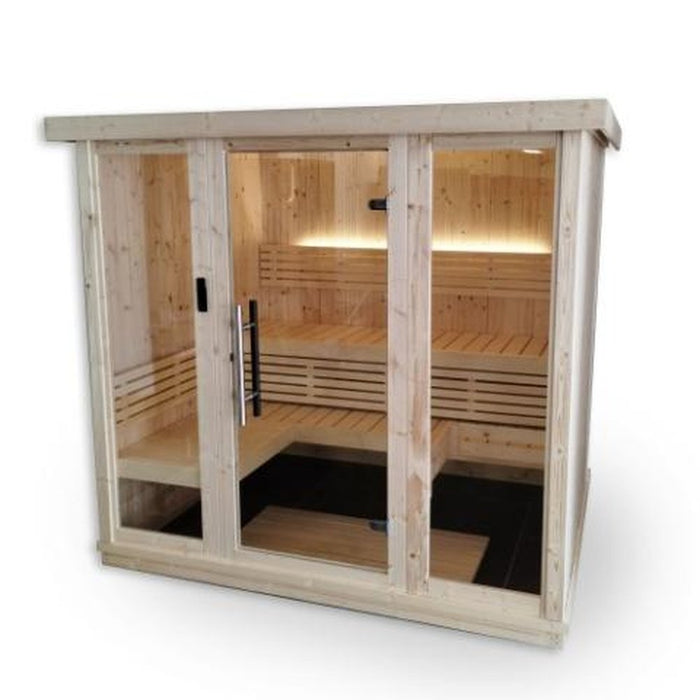 SaunaLife Model X7 Indoor 6-Person Home Sauna w/ Nordic Spruce