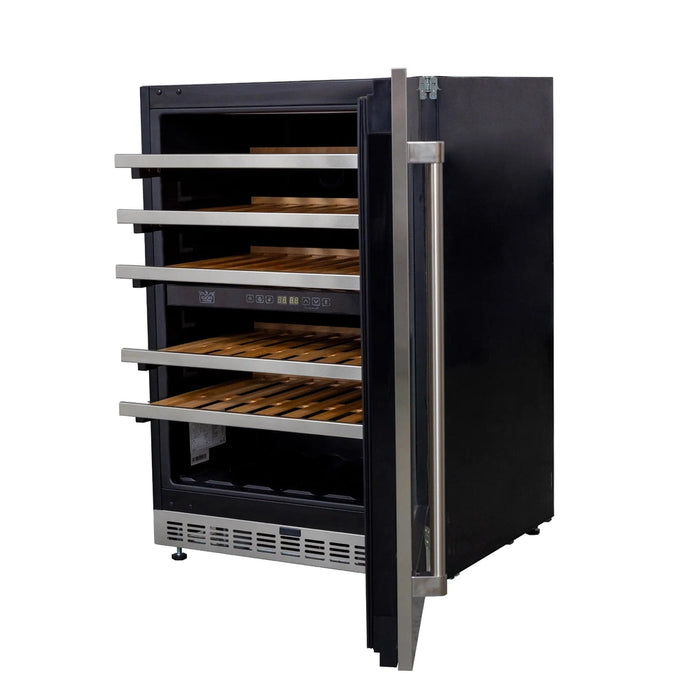 Kucht 24-Inch Freestanding Dual Zone 52-Wine Bottles Wine Cooler in Stainless Steel (D24US)