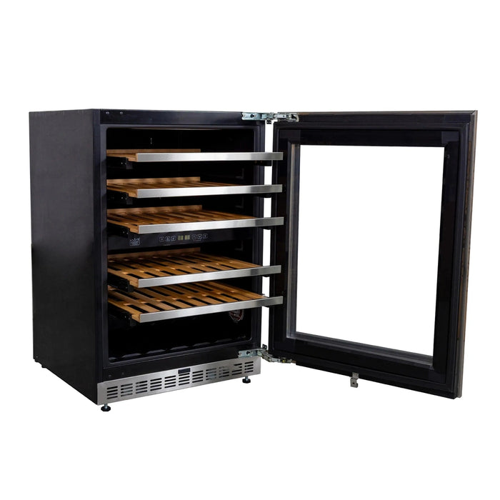 Kucht 24-Inch Freestanding Dual Zone 52-Wine Bottles Wine Cooler in Stainless Steel (D24US)