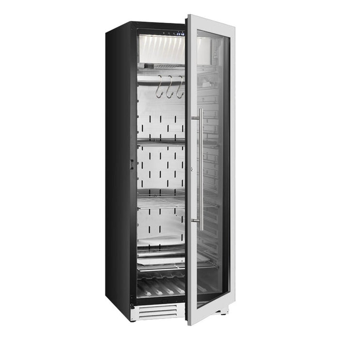 KingsBottle KBU180SA-SS RHH Glass Door Home and Commercial Upright Steak Ager Refrigerator