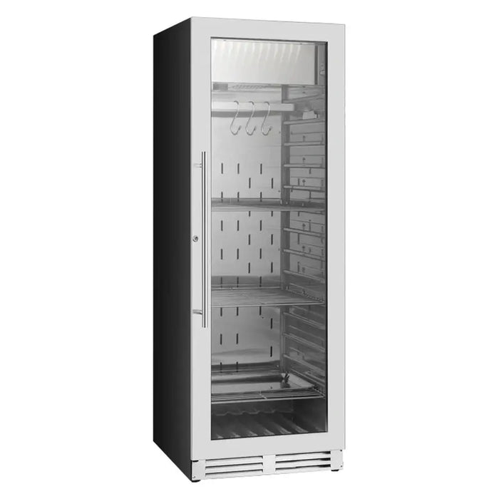 KingsBottle KBU180SA-SS RHH Glass Door Home and Commercial Upright Steak Ager Refrigerator