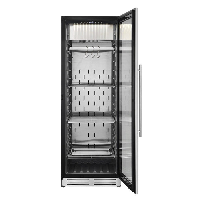 KingsBottle KBU180SA-SS RHH Glass Door Home and Commercial Upright Steak Ager Refrigerator