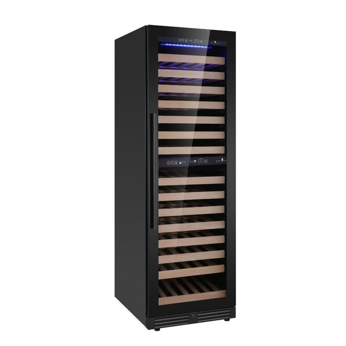 KingsBottle KBU425DX-FG Upright Low-E Glass Door Dual Zone Large Wine Cooler