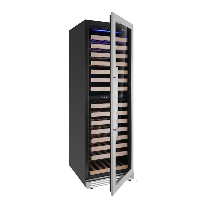 KingsBottle KBU425DX-SS Upright Low-E Glass Door Dual Zone Large Wine Cooler