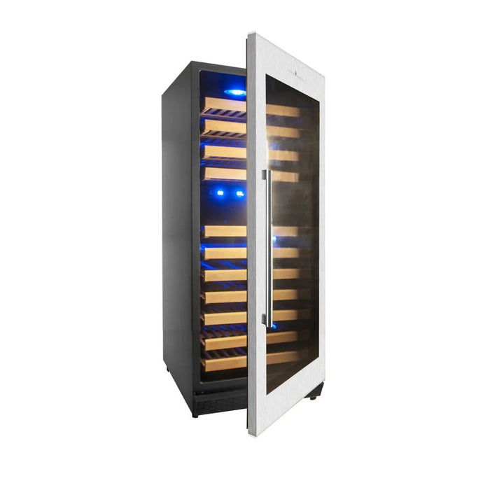 KingsBottle KBU100DX 100 Bottle Upright Dual Zone Wine Fridge for Home - Right