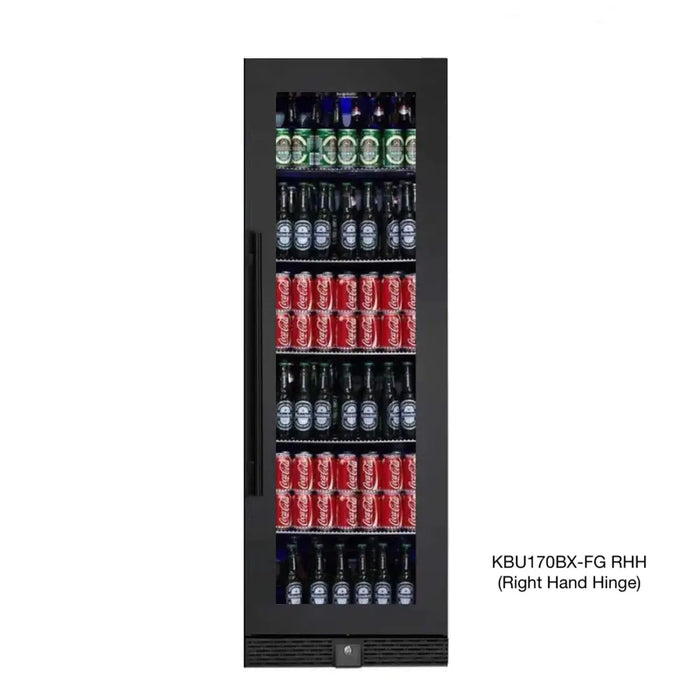 KingsBottle KBU170BX-FG RHH 72" Large Beverage Refrigerator With Clear Glass Door with Stainless Steel Trim