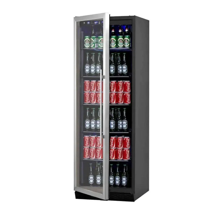 KingsBottle KBU170BX-SS LHH 72" Large Beverage Refrigerator With Clear Glass Door