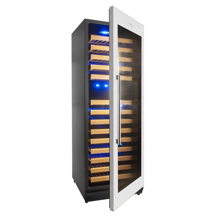 KingsBottle KBU170DX-SS RHH Tall Large Wine Refrigerator With Glass Door With Stainless Steel Trim