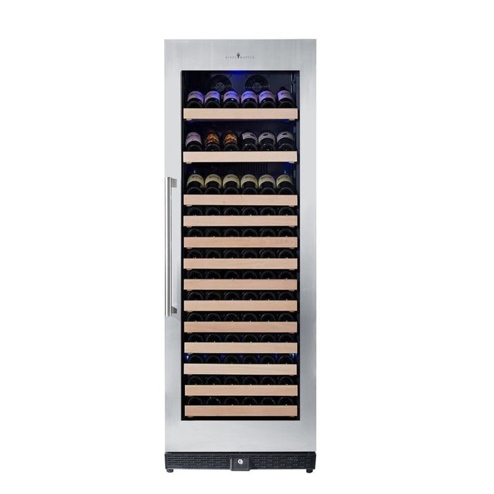 KingsBottle KBU170WX-SS LHH 166 Bottle Large Wine Cooler Refrigerator Drinks Cabinet