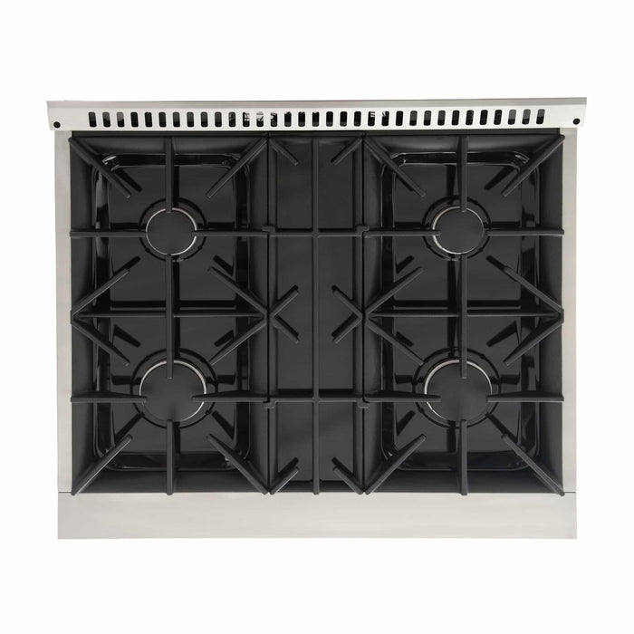 Kucht 30-Inch Pro-Style Dual Fuel Range with Propane Gas in Stainless Steel with White Oven Door (KDF302/LP-W)