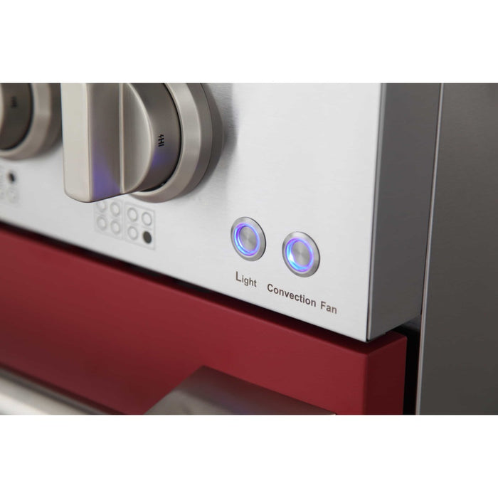 Kucht 48-Inch Pro-Style Dual Fuel Range with Propane Gas in Stainless Steel with Red Oven Door (KDF482/LP-R)