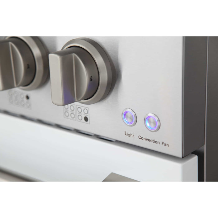 Kucht 48-Inch Pro-Style Dual Fuel Range in Stainless Steel with White Oven Door (KDF482-W)