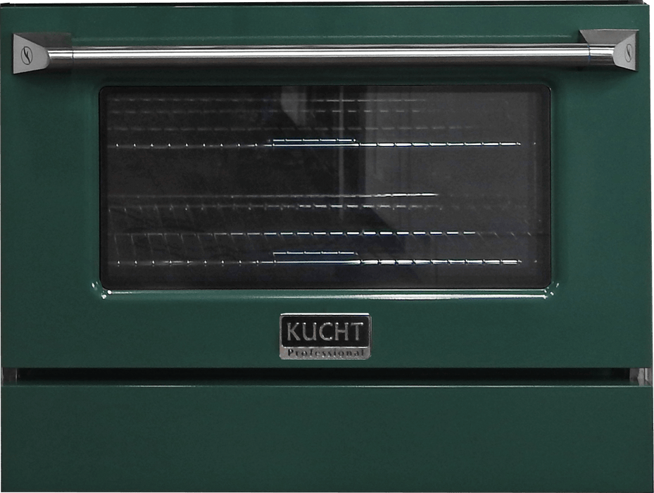 Kucht 36-Inch Pro-Style Dual Fuel Range with Propane Gas in Stainless Steel with Green Oven Door (KDF362/LP-G)
