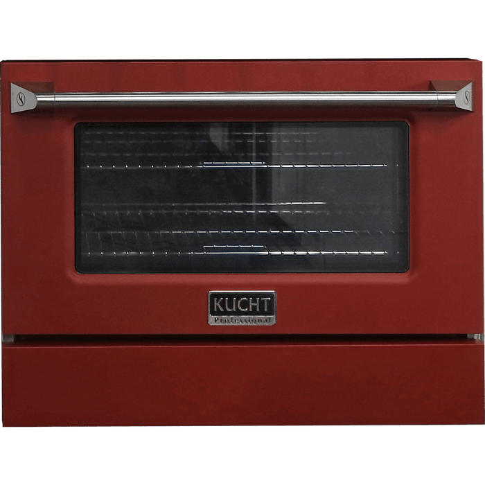 Kucht 30-Inch Pro-Style Dual Fuel Range with Propane Gas in Stainless Steel with Red Oven Door (KDF302/LP-R)