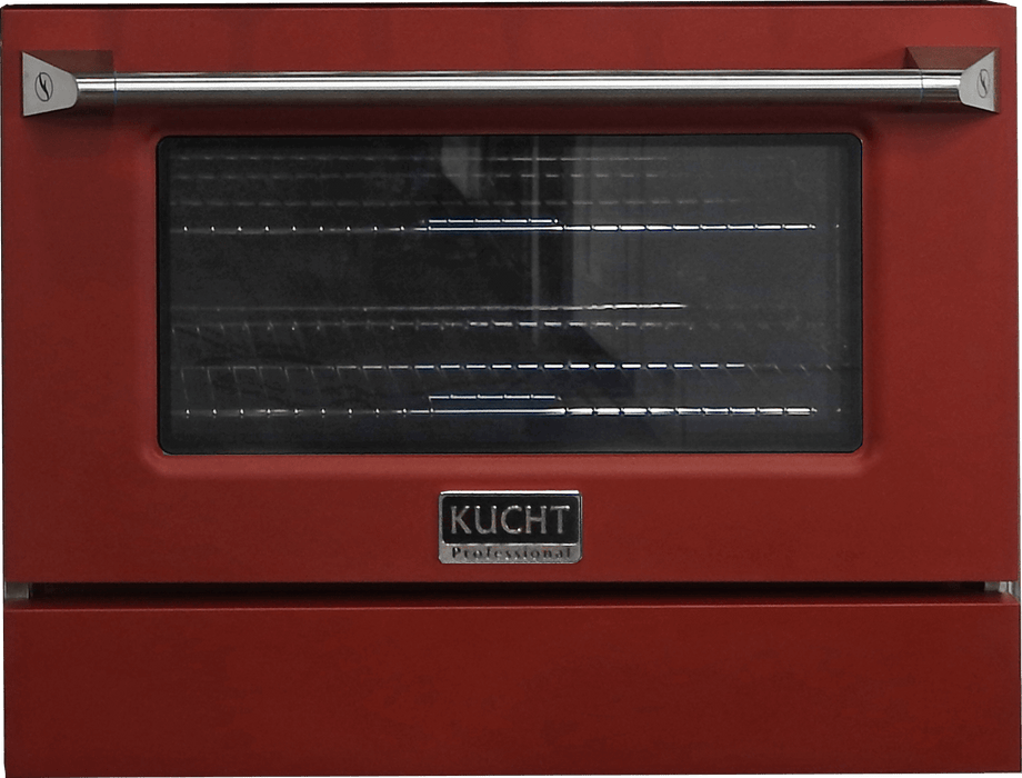 Kucht 36-Inch Pro-Style Dual Fuel Range with Propane Gas in Stainless Steel with Red Oven Door (KDF362/LP-R)