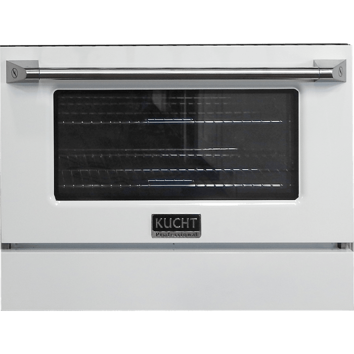 Kucht 30-Inch Pro-Style Dual Fuel Range with Propane Gas in Stainless Steel with White Oven Door (KDF302/LP-W)