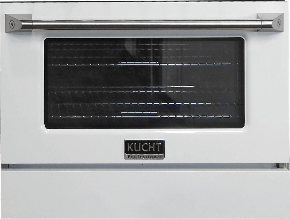 Kucht 36-Inch Pro-Style Dual Fuel Range with Propane Gas in Stainless Steel with White Oven Door (KDF362/LP-W)