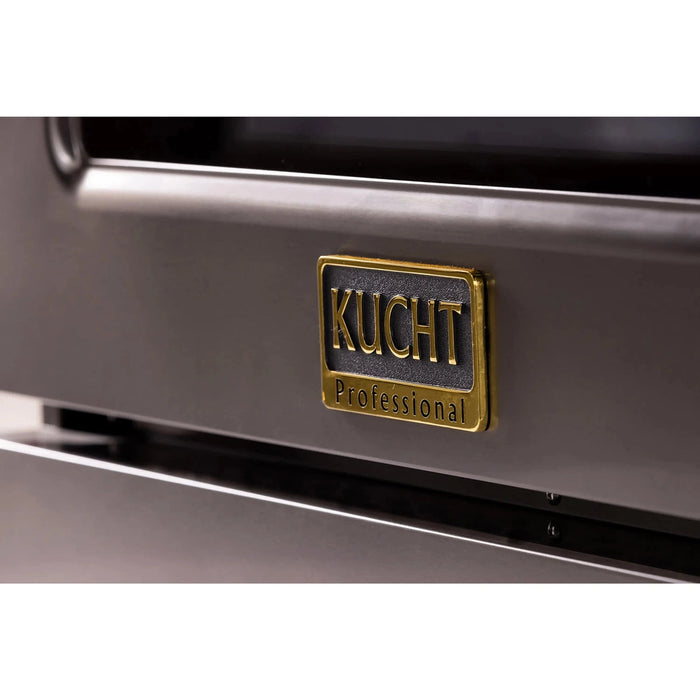 KUCHT Gemstone Professional 36-Inch 5.2 cu. ft. Gas Range with Sealed Burners and Convection Oven in Titanium Stainless Steel with Gold Accents (KEG363)