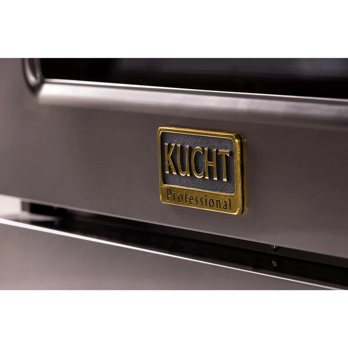KUCHT Gemstone Professional 36-Inch 5.2 Cu. Ft. Dual Fuel Range for Natural Gas with Sealed Burners and Convection Oven in Titanium Stainless Steel (KED364)