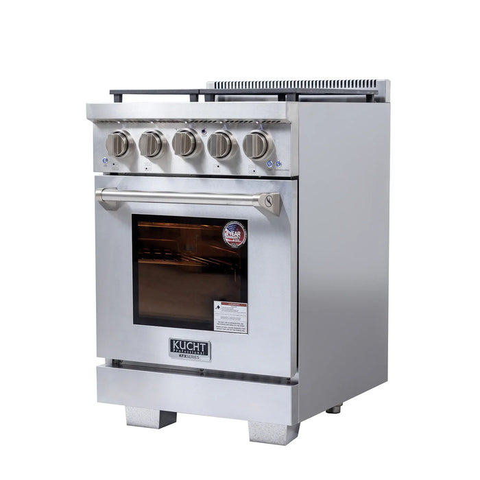 Kucht Professional 24-Inch Propane Gas Range with 2.5 cu. ft. Oven in Stainless Steel with True Simmer Burners (KFX2400X/LP-S)