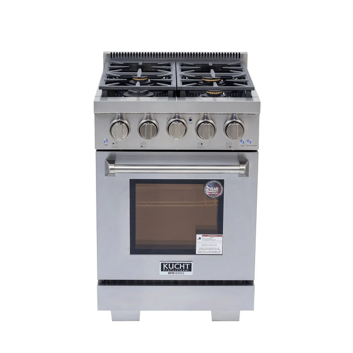 Kucht Professional 24-Inch Propane Gas Range with 2.5 cu. ft. Oven in Stainless Steel with True Simmer Burners (KFX2400X/LP-S)