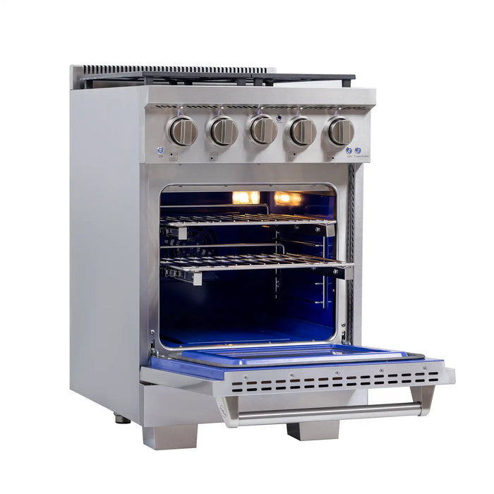 Kucht Professional 24-Inch Propane Gas Range with 2.5 cu. ft. Oven in Stainless Steel with True Simmer Burners (KFX2400X/LP-S)