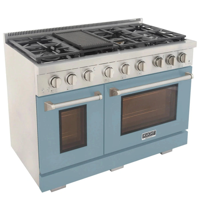 Kucht Professional 48-Inch 6.7 cu. ft. Gas Range in Light Blue with True Simmer Burners (KFX4800X-LB)
